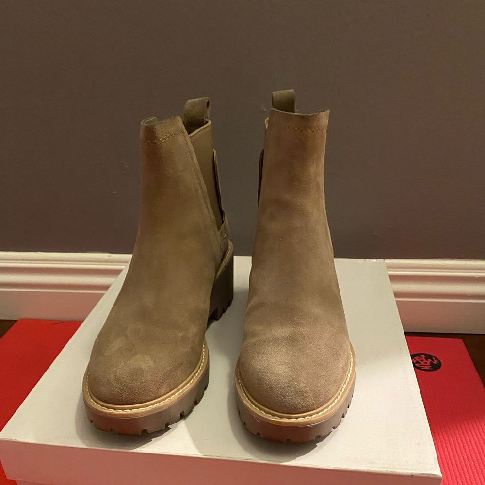 Dolce Vita Haily Suede leather lug ankle booties